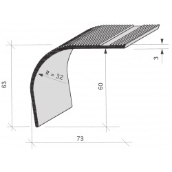 Nez de marches strié aluminium filé 668070