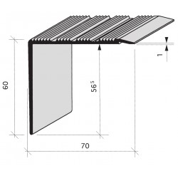 Nez de marches strié aluminium filé 668370