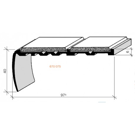 Nez de marches à Bandes Antidérapantes Aluminium, filé brut Aderoband 65 S 670075  