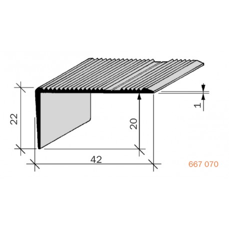 Nez de marches strié Aluminium filé 667070