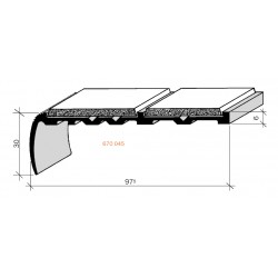 Nez de marches à bandes antidérapantes aluminium, filé brut aderoband 65 S 670045  