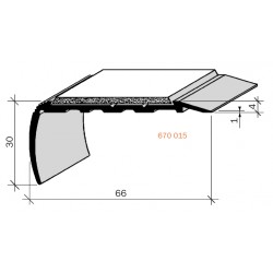 Nez de marches à bandes antidérapantes aluminium, filé brut aderoband 65 S 670015  