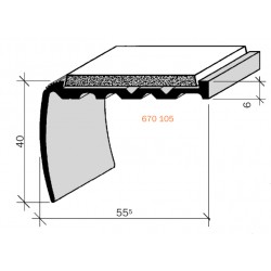 Nez de marches à bandes antidérapantes aluminium, filé brut aderoband 65 S 670105  