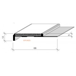 Nez de marches à bandes antidérapantes aluminium, filé brut avec arrêt de revêtement type carrelage, moquette, parquet  670815