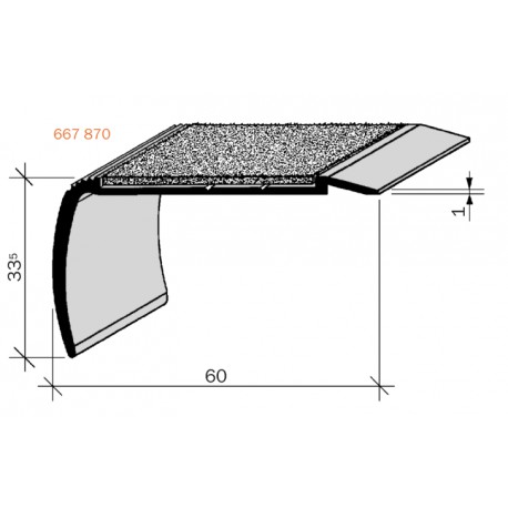 Nez de marches à Bandes Antidérapantes Aluminium, filé Aderoband 78W 667870