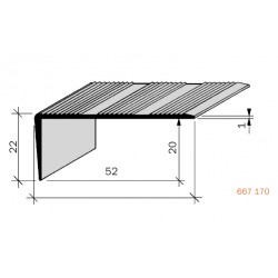 Nez de marches strié aluminium filé 667170