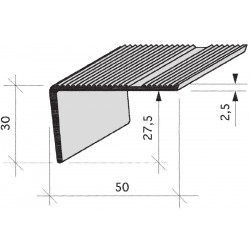 Nez de marches strié aluminium filé 667770