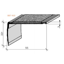 Nez de marches à bandes antidérapantes aluminium, filé aderoband 78W 667870