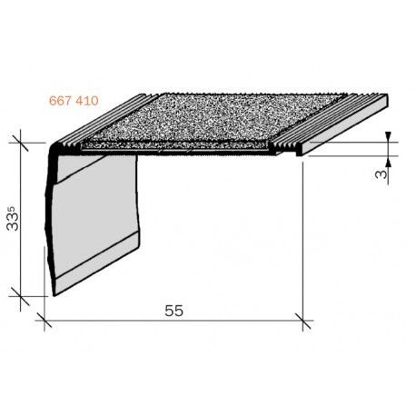 Nez de marches à Bandes Antidérapantes Aluminium, filé Aderoband 78W 667410