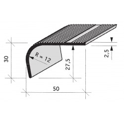 Nez de marches strié aluminium filé 667970