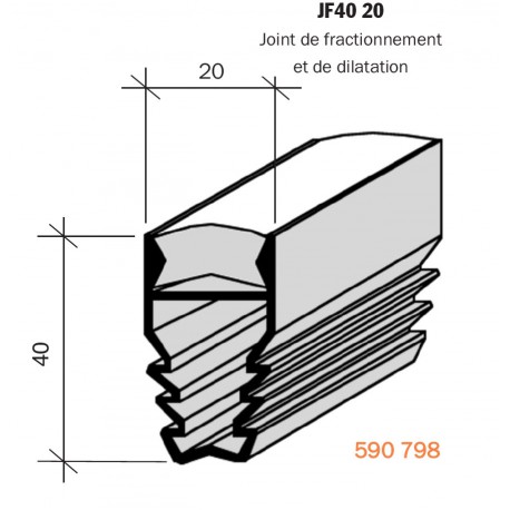 Joint de fractionnement pour sol JF 40 20 PVC - Adesol Tego