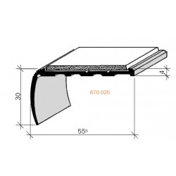 Nez de marches à bandes antidérapantes aluminium, filé brut aderoband 65 S 670025  