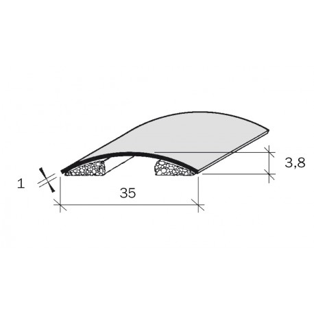 Seuil inox adhésif 35