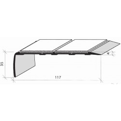 Nez de marches à bandes antidérapantes aluminium, filé brut  aderoband 65 S 670165  