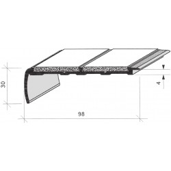 Nez de marches à bandes antidérapantes aluminium, filé brut aderoband 65 S 670830  