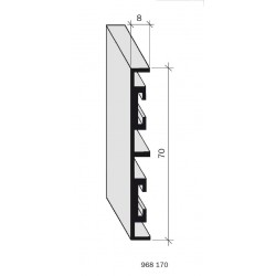 Plinthe aluminium filé, anodisé incolore 968170