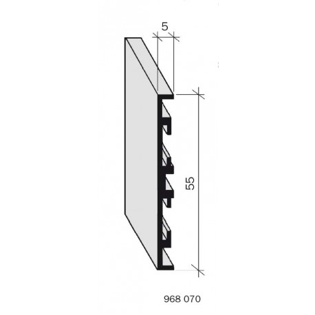 Plinthe aluminium filé, anodisé incolore 968070