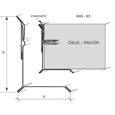 Nez de dalle aluminium brut, anodisé, prélaqué