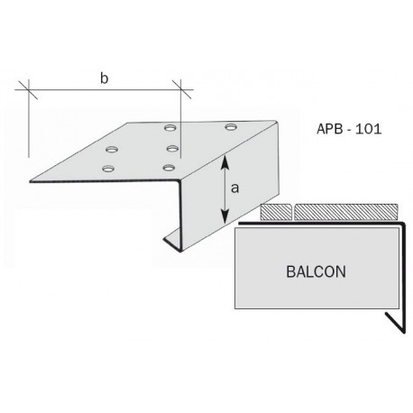 Nez de balcon aluminium brut, anodisé, prélaqué APB101