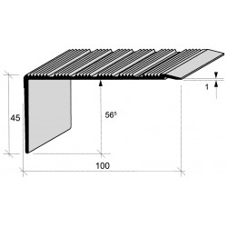 Nez de marches strié aluminium filé 668770