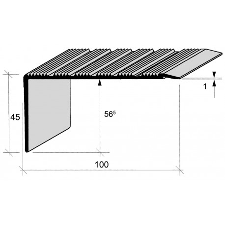 Nez de marches strié aluminium filé 668770