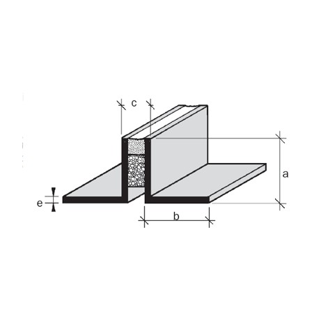 Joint de fractionnement et de rupture en "L" aluminium, inox, laiton