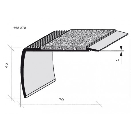 Nez de marches à bandes antidérapantes aluminium, filé aderoband 78W 668270